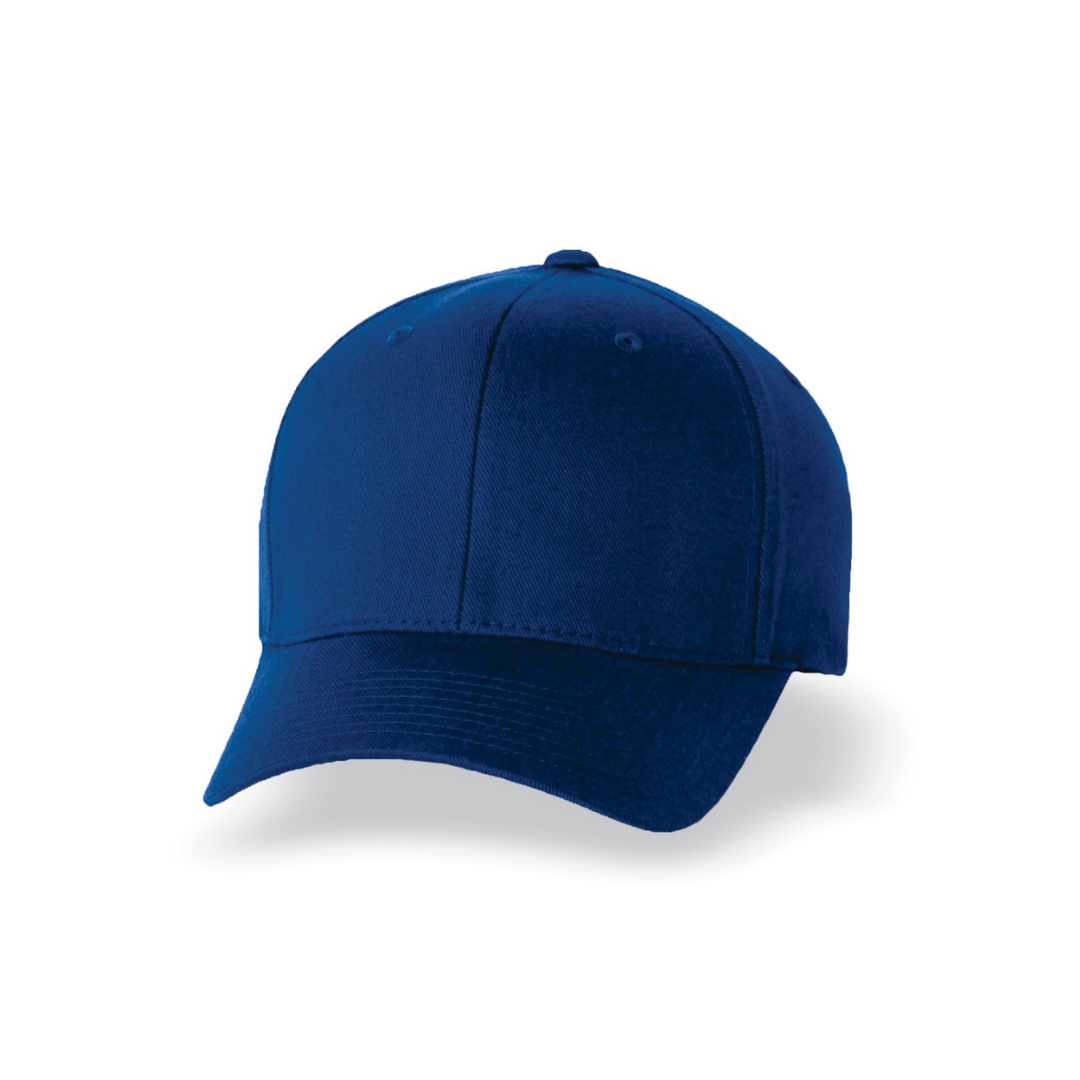 Boné azul royal liso modelo americano com regulagem. Produto básico pronto para personalização com bordado ou silk screen.